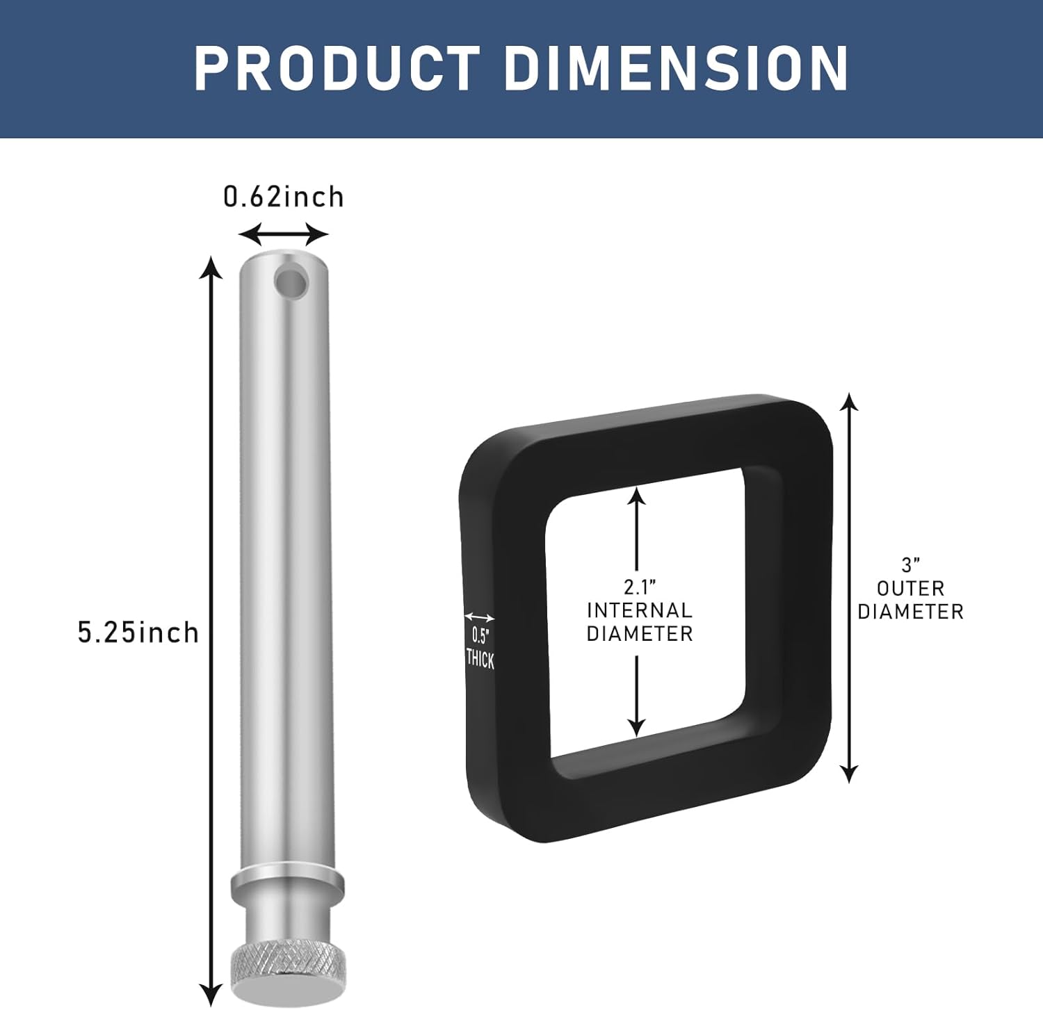 TS35010 Stainless Steel Trailer Hitch Pin and Clip for B&W 2" & 2.5" Receiver Trailer Hitches Tow & Stow Replacement Pins-3 Pack