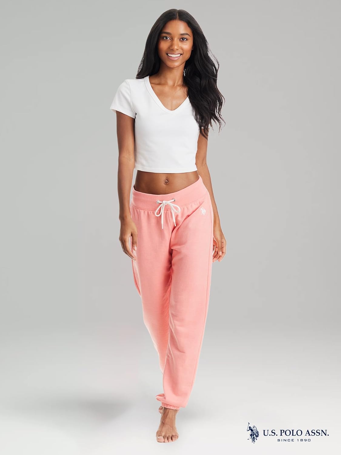 U.S. Polo Assn. Womens Sweatpants - French Terry Lounge Pants Sweats - Breathable, Comfy Joggers for Women No Pockets - Image 2