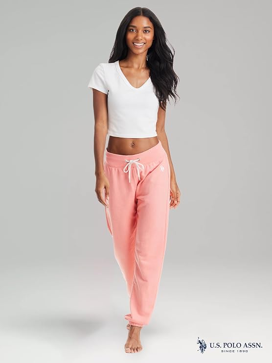 U.S. POLO ASSN. Womens Sweatpants - French Terry Lounge Pants Sweats - Breathable, Comfy Joggers for Women No Pockets