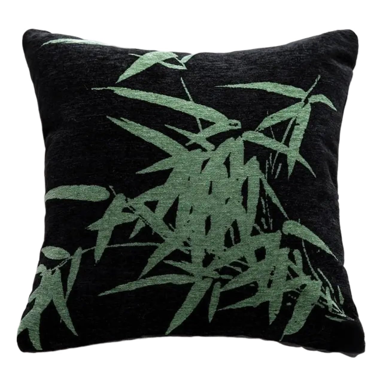 IUVYTA Chenille Pillow Covers Green Cushion Cover 45x45cm Chenille Jacquard Plush Throw Pillow Decoration Ethnic Living(Green bamboo)