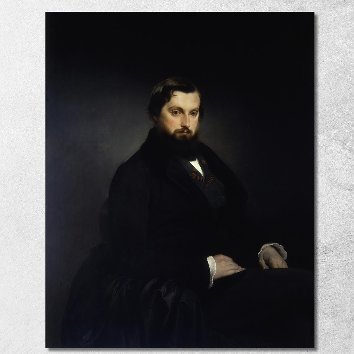 Tableau imprimé sur toile Hayez fhy23 portrait d'exception assemblé main 100x80