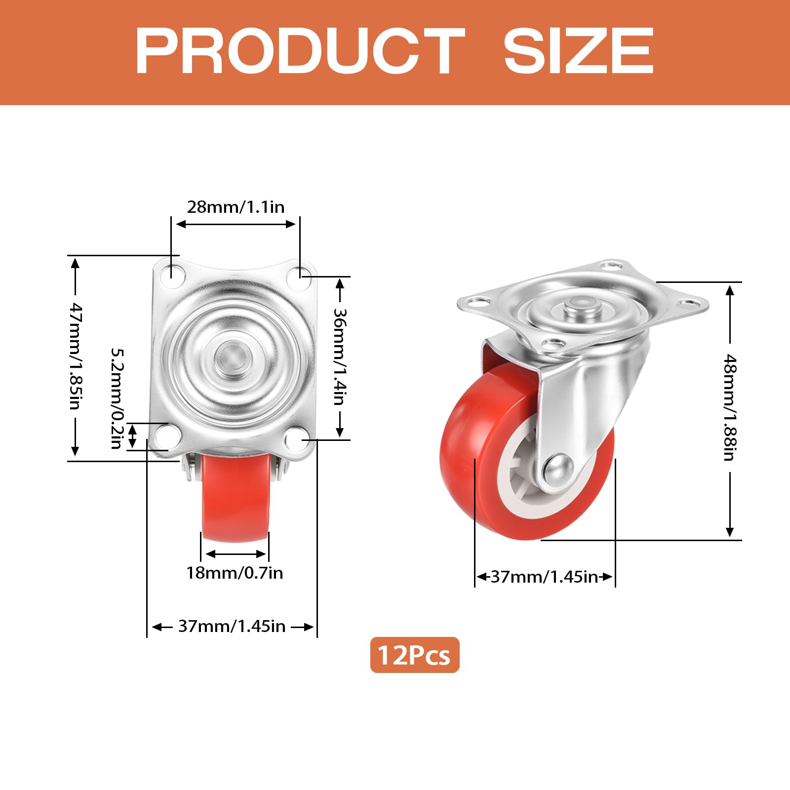 12 Pack Caster Wheels - Image 2