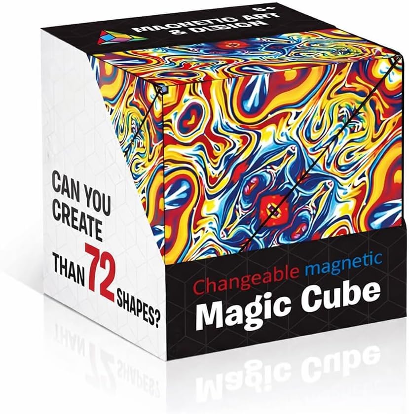 Magnetic Art & Design Magic Cube, Changeable Magnetic Transformable Puzzle, 72+ Geometric Shapes, Galaxy Design, 6.6CM, Ages 6 and Up