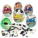 yuboo Easter Eggs, 6-Pack Large Prefilled Plastic Eggs,Kids' Toys Filled with Different Building Bricks to Build Various Vehicles