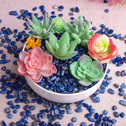 Image of Polished Lapis Lazuli Crystal Chips 200 Pcs - 0.3 inch 10 oz Small Tumbled Stone Chips Crushed Sea Glass Stones Healing Reiki Crystal Home Decoration Indoor Fountain