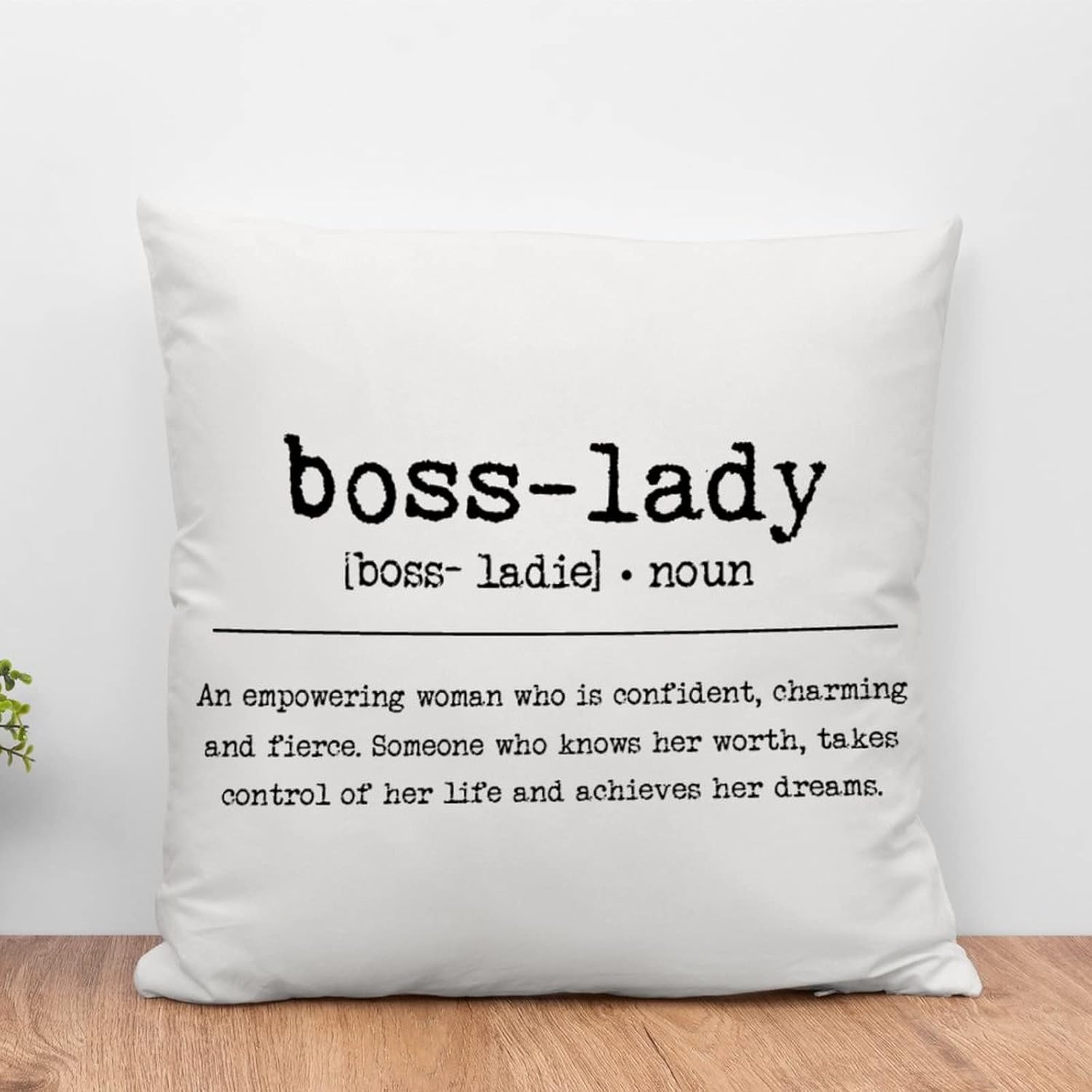 BossLady Noun Definition Throw Pillows 18x18in BossLady