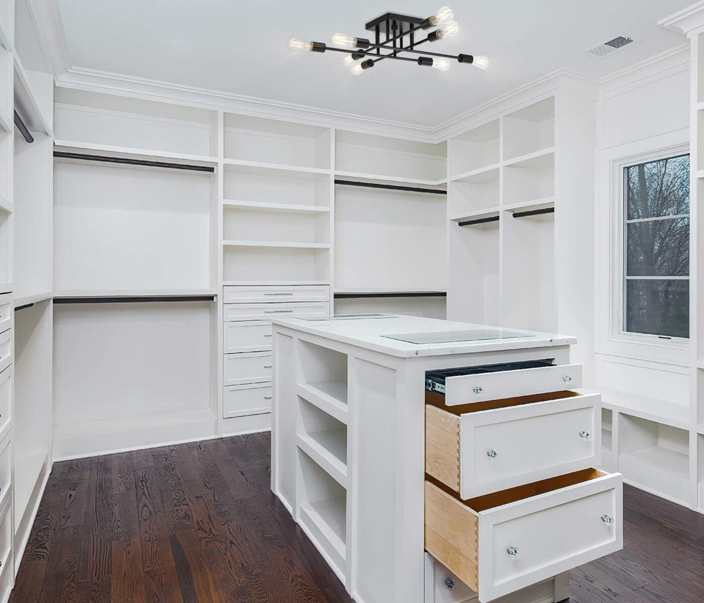 Chеареѕt 🛒 XiNBEi Lighting Semi Flush Mount Light, Vintage 8 Light Black Sputnik Chandelier Ceiling Light with LED Bulbs XB-SF1242-8-MBK-LED