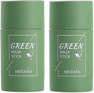 Green Mask Stick,Blackhead Remover with Green Tea Extract,Deep Pore Cleansing,Moisturizing,Skin Brightening, Removes Blackheads for All Skin Types of Men and Women(2Pcs)