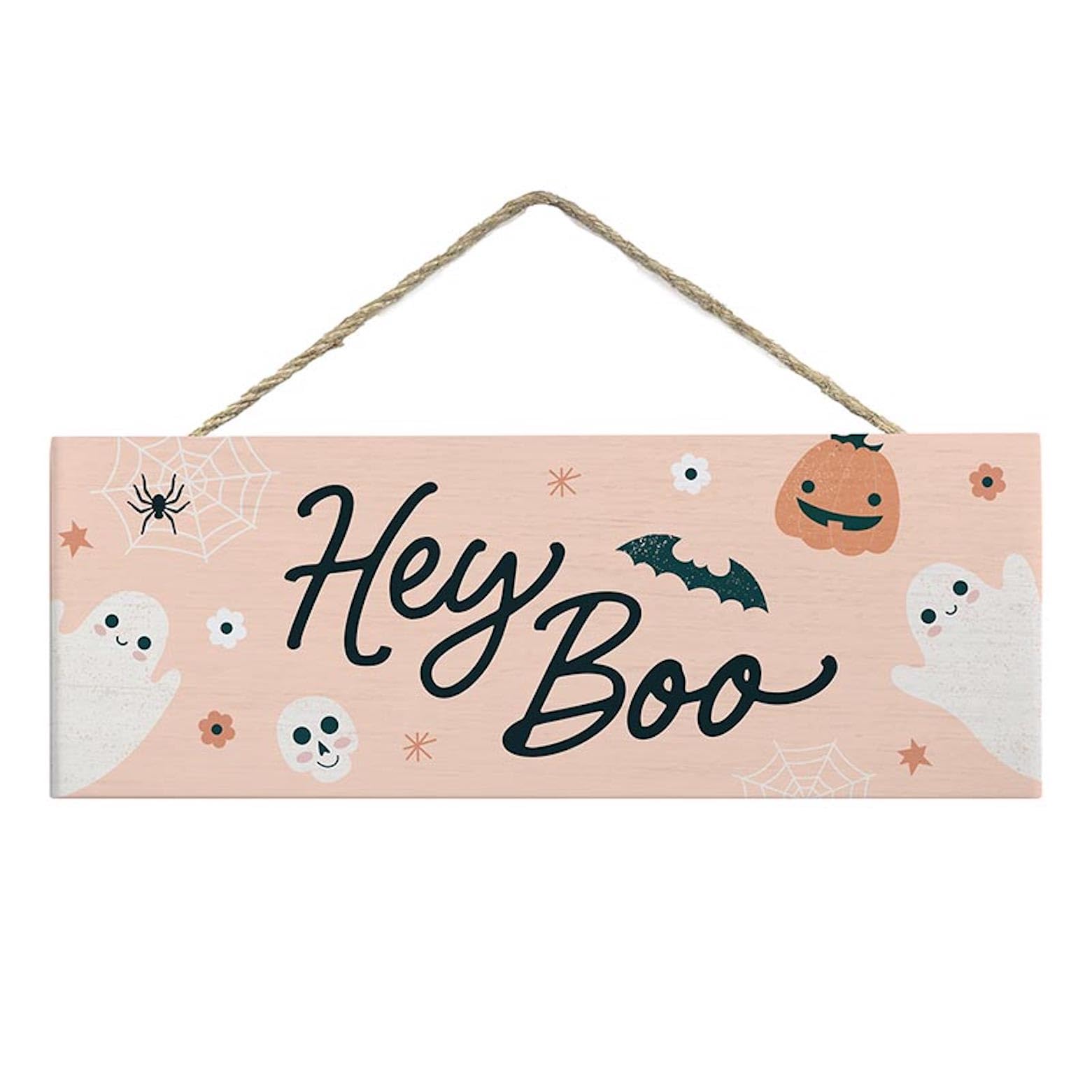 P. Graham Dunn Hanging Sign, 7.5" x 2", Hey Boo