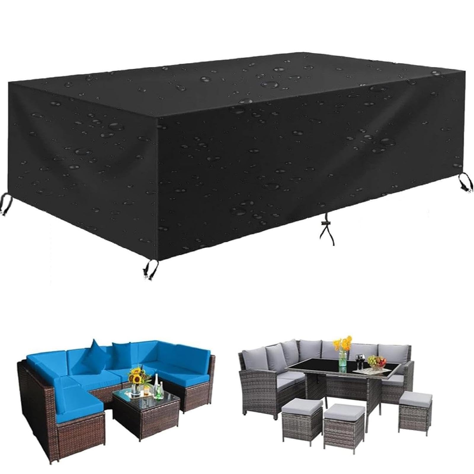 Abdeckung für Gartenmöbel Rechteckige 79" L x 47" W x 41" H/200x120x105cm, Terrassenmöbel Abdeckplane Gartenmöbel, 600D Oxford Anti-UV, Wasserdicht, Schwerlast für Gartentische Terrassenmöbel