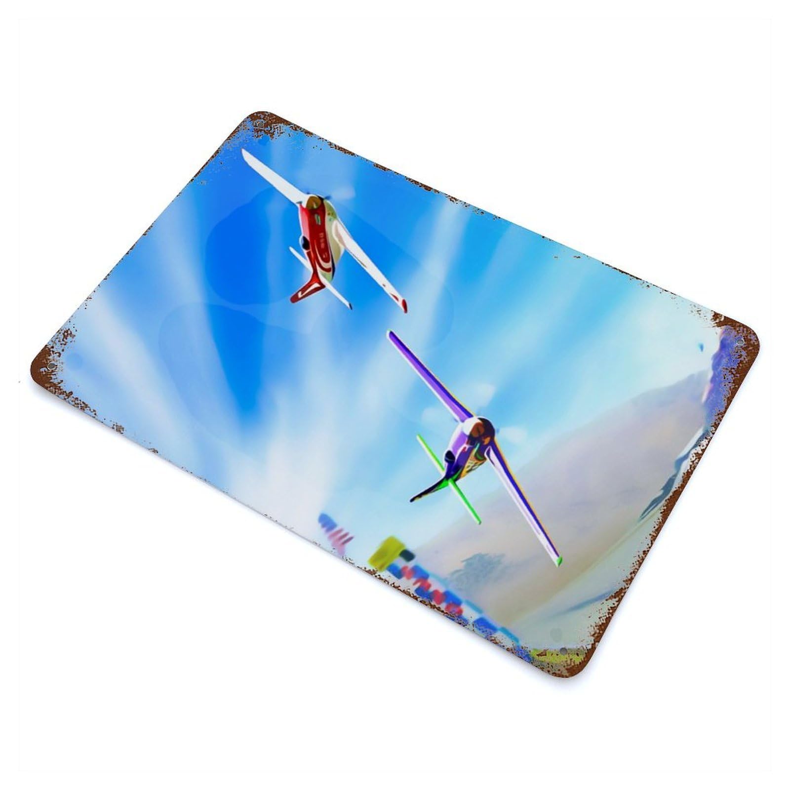 Crossing The Finish Line Decorative Tin Sign 11.8"x7.9", Ideal for Basement, Hobby Room And Garage Decor