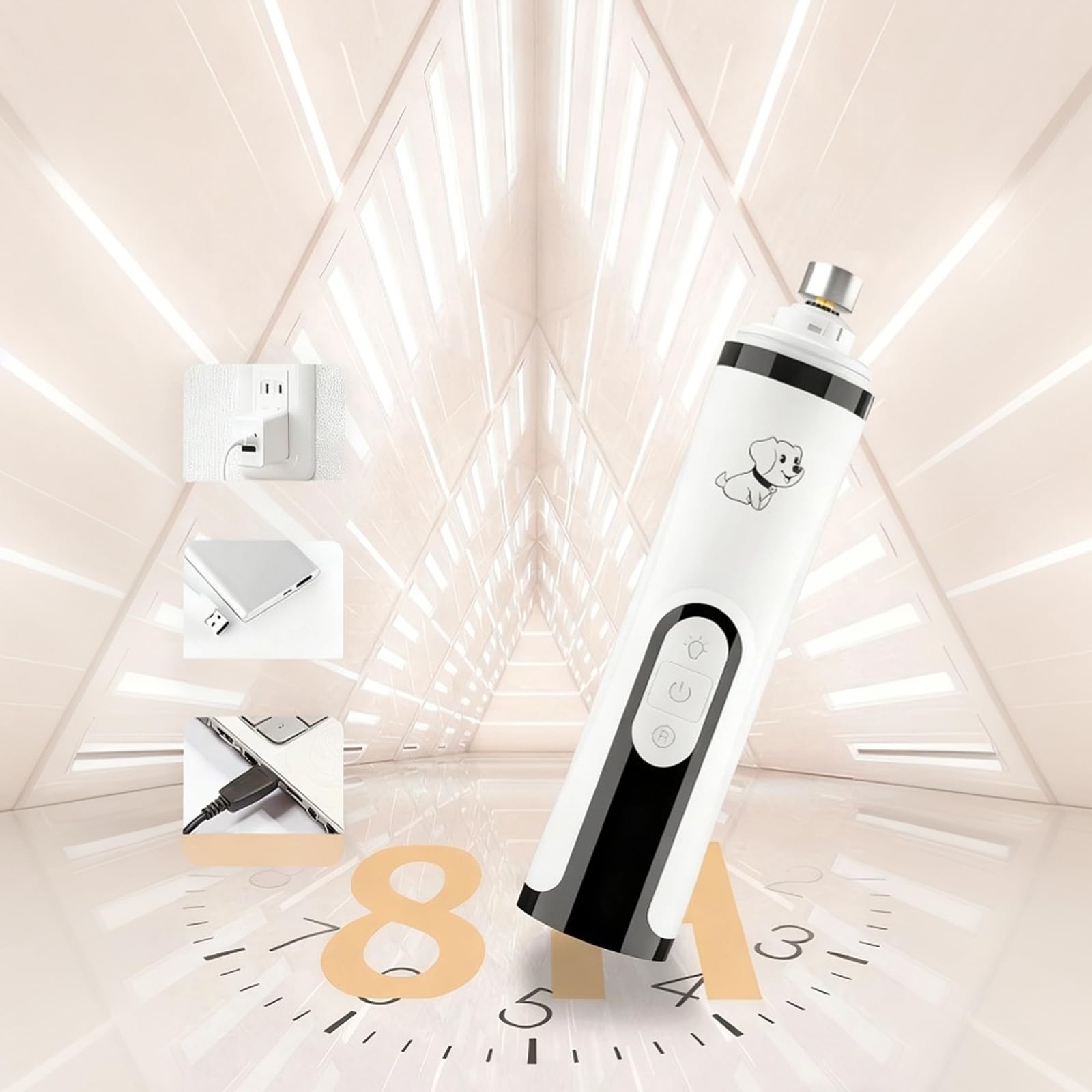 Broyeur à Ongles électrique pour Animaux de Compagnie avec LED 3 Modes Coupe-Ongles pour Chien Coupe-Ongles de toilettage