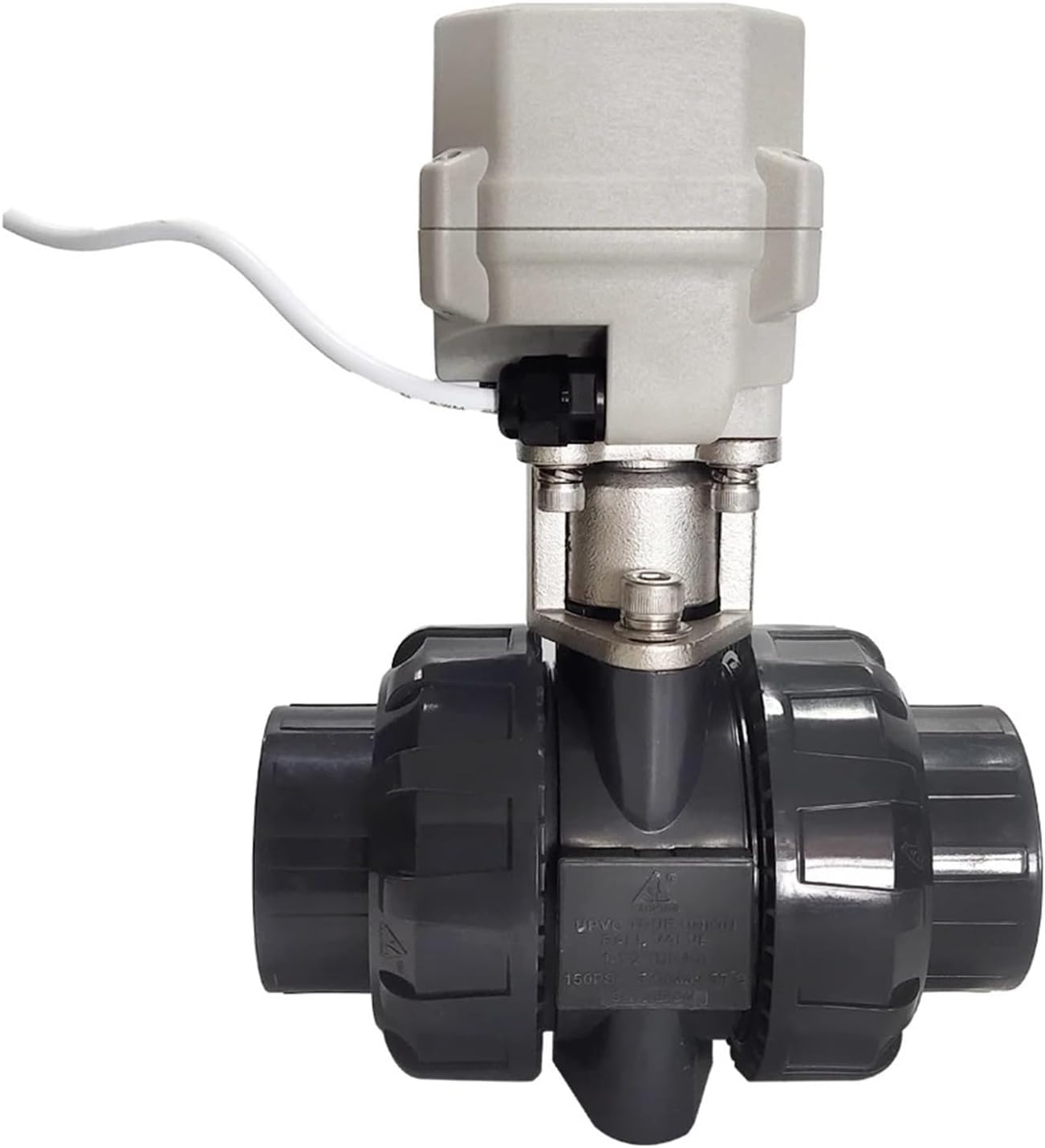 1-1/2“ Plastic Motorised Ball Valve 15Nm Actuator with PVC True Union DN40 Ball Valve 2/3/5/7 control wires for water treatment(BSP THREAD_DC12V_CR501)