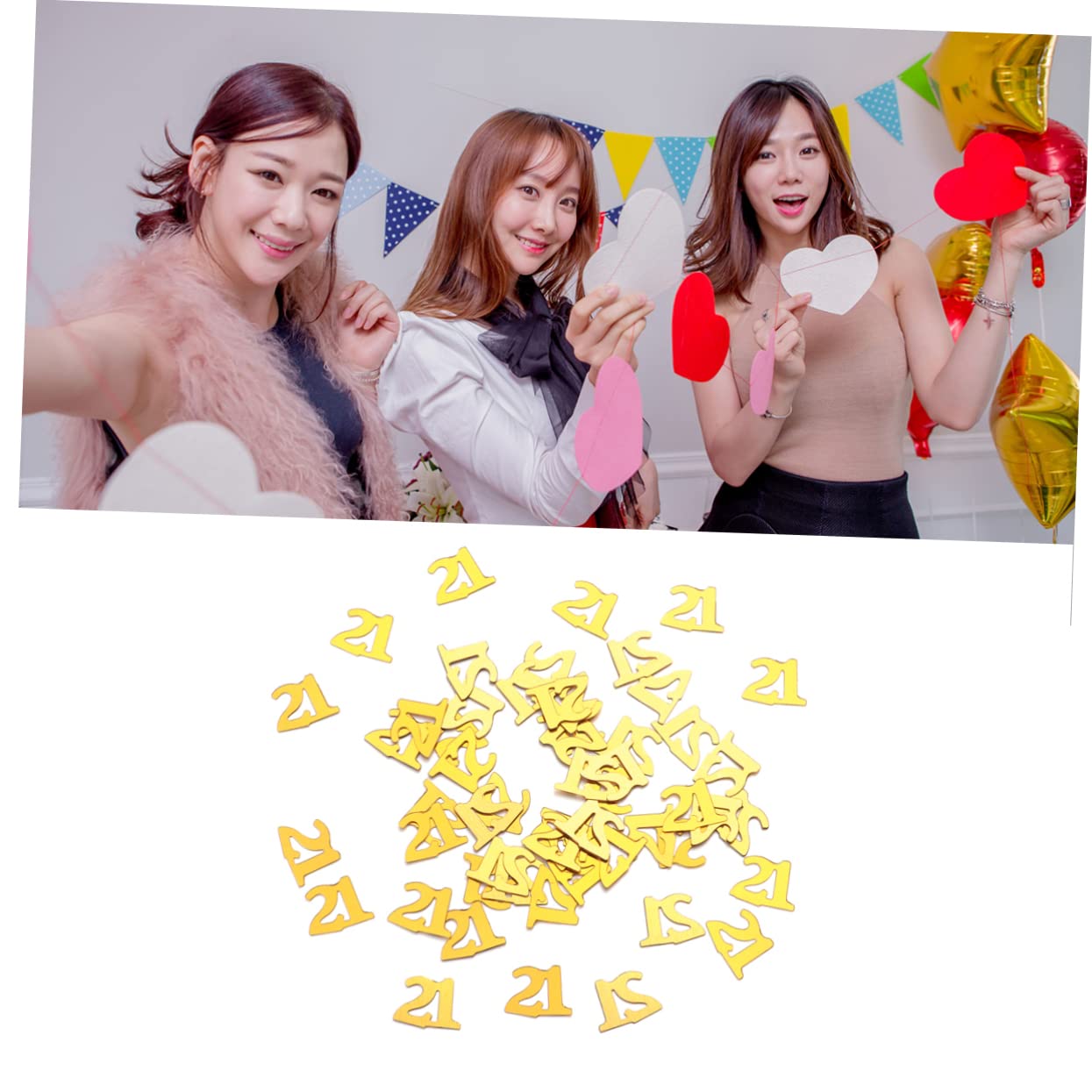 Amosfun Konfetti Set – 1200 Stück Goldene Pailletten, Für Geburtstag & Jubiläen, 1 X 1,2 Cm