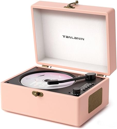 Reproductor de CD portátil para el hogar con altavoces mejorados, entrada y salida Bluetooth, reproductor de CD de escritorio recargable con