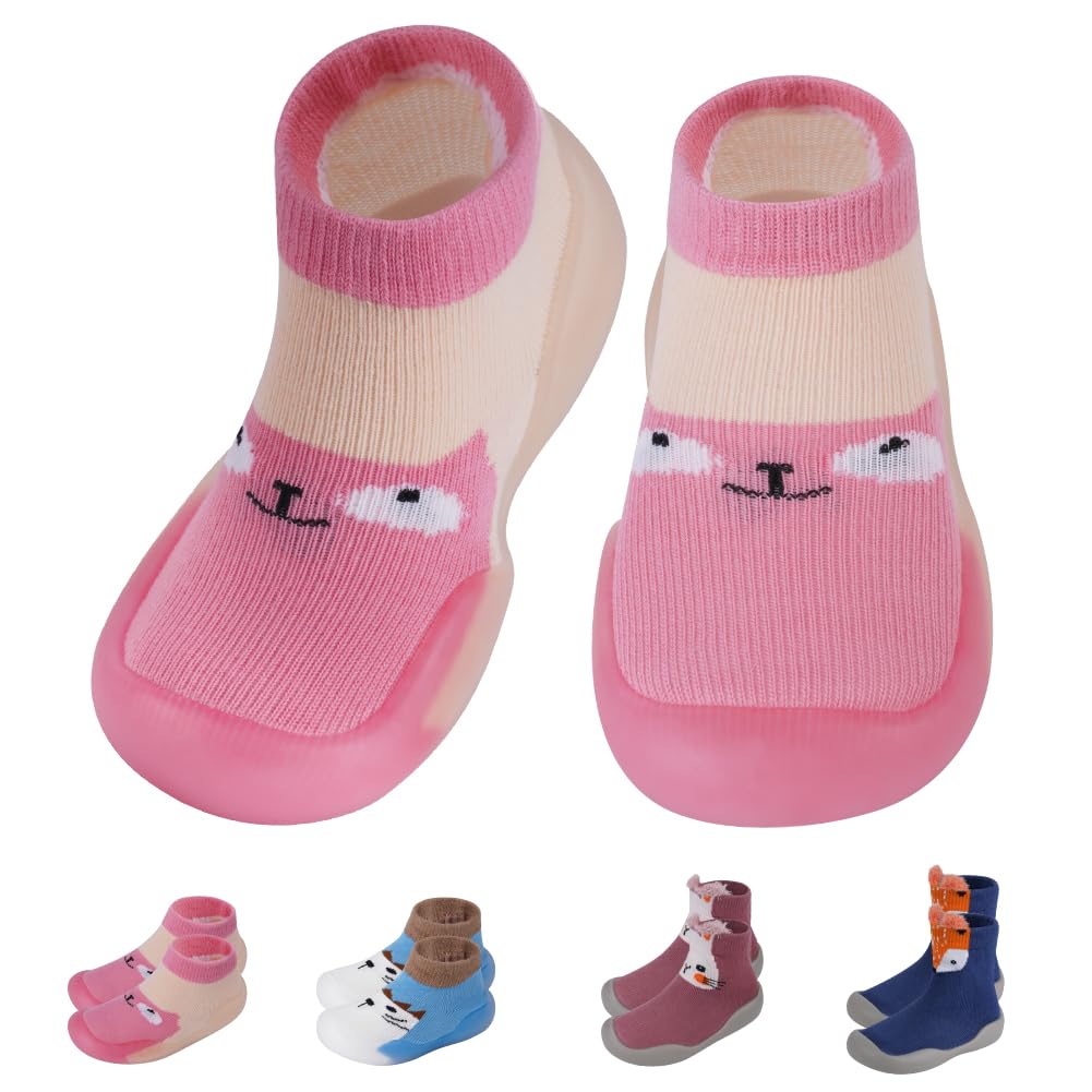 Aolso Buty dziecięce skarpety, buty na pierwsze kroki, antypoślizgowe buty dla dzieci z gumową podeszwą