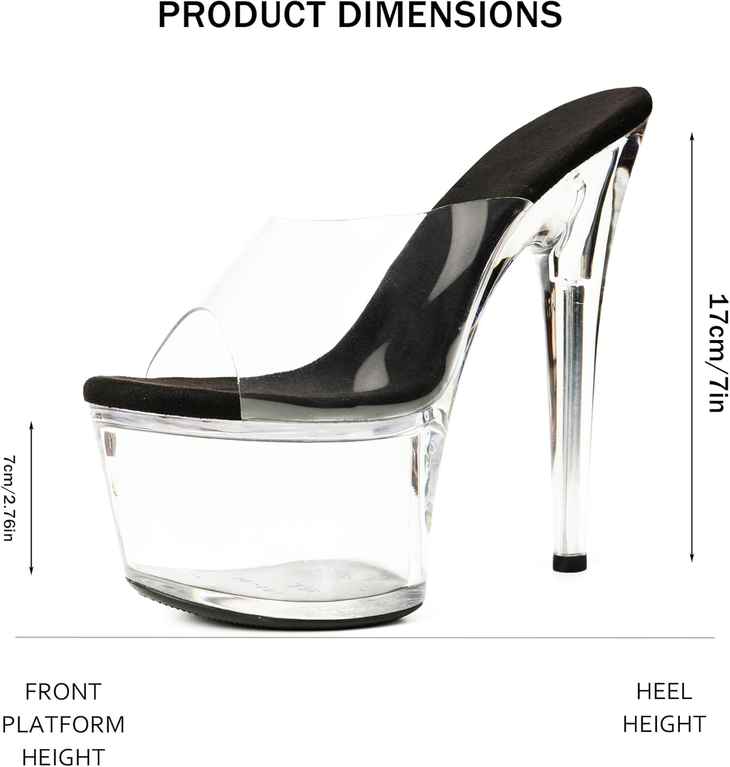 WUXIN H&P Women's 7 in Platform Sandal Heels,Sexy Stiletto Pole Dance Exotic Shoes 17 cm - Image 5