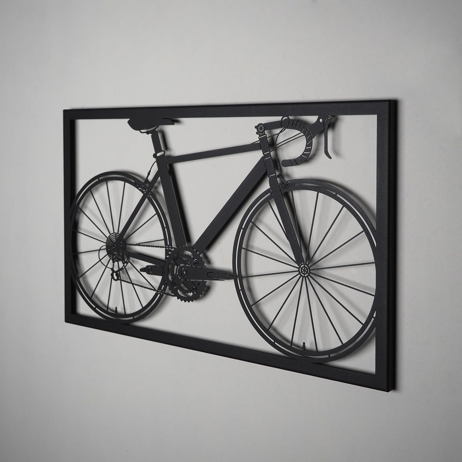 Hanah Home Elegante accessorio decorativo da parete in metallo nero, 41 x 70 cm, 100% acciaio, spessore 1,5 mm, peso leggero 0,8 kg, perfetto per arredamento moderno