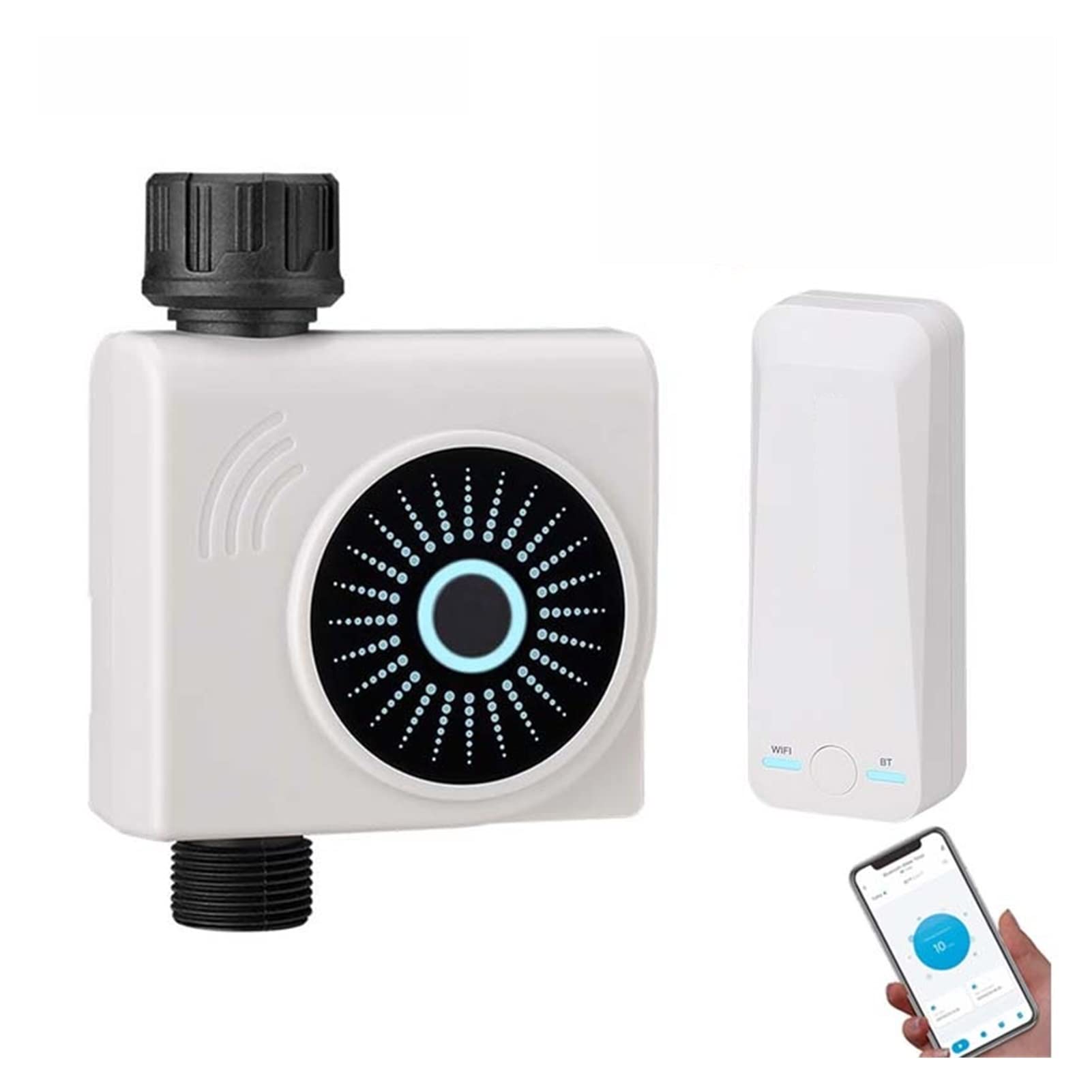 Smart Water Valve Spegnimento Automatico Remote Water Timer Wifi Garden Irrigation Timer Smart Rubinetto Irrigazione Controller tramite Smartphone Control Telecomando WIFI (Color : 1 Timer and Wifi