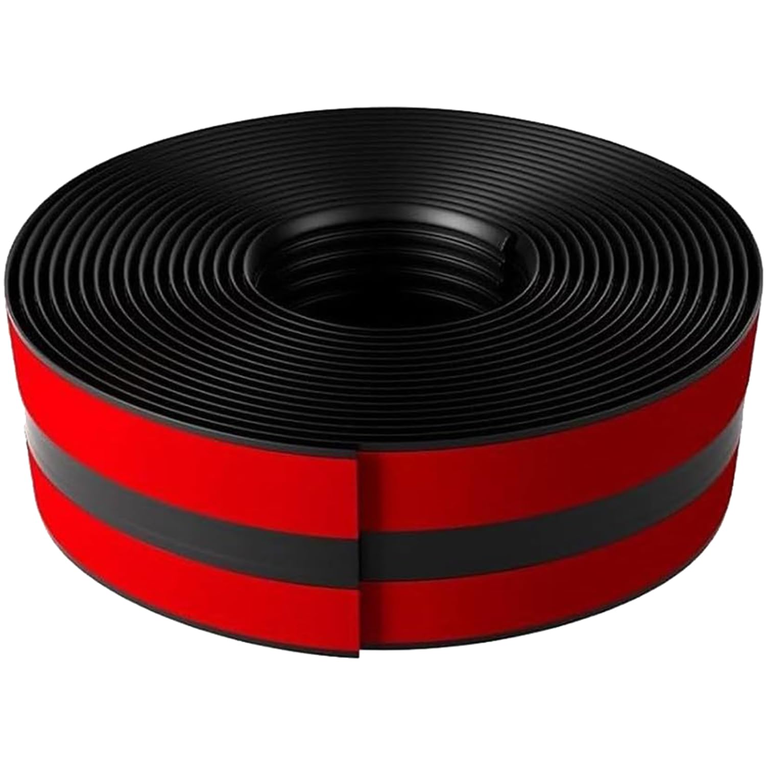 FOELANNE Self Adhesive Rubber Angle Edging, PVC Stair Edge Nosing Trim Self Adhesive Multicolor 1-10m(Black,1m)