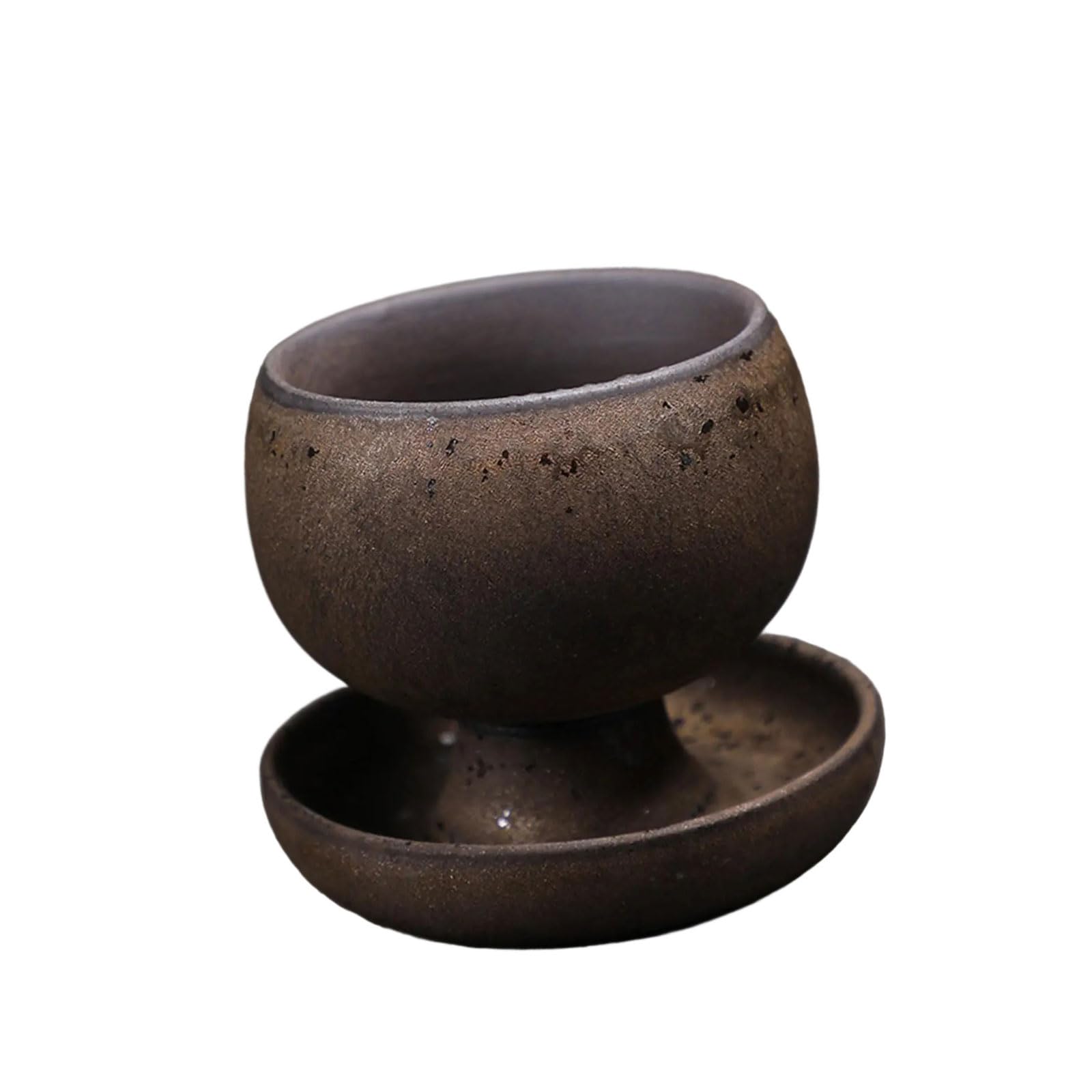 Kalttoy Round Ceramics Mug with Nonslip Base Creative Round Water Cup Drinking Cup Beverage for Gifting and Drinking Easy to Clean Ceramics