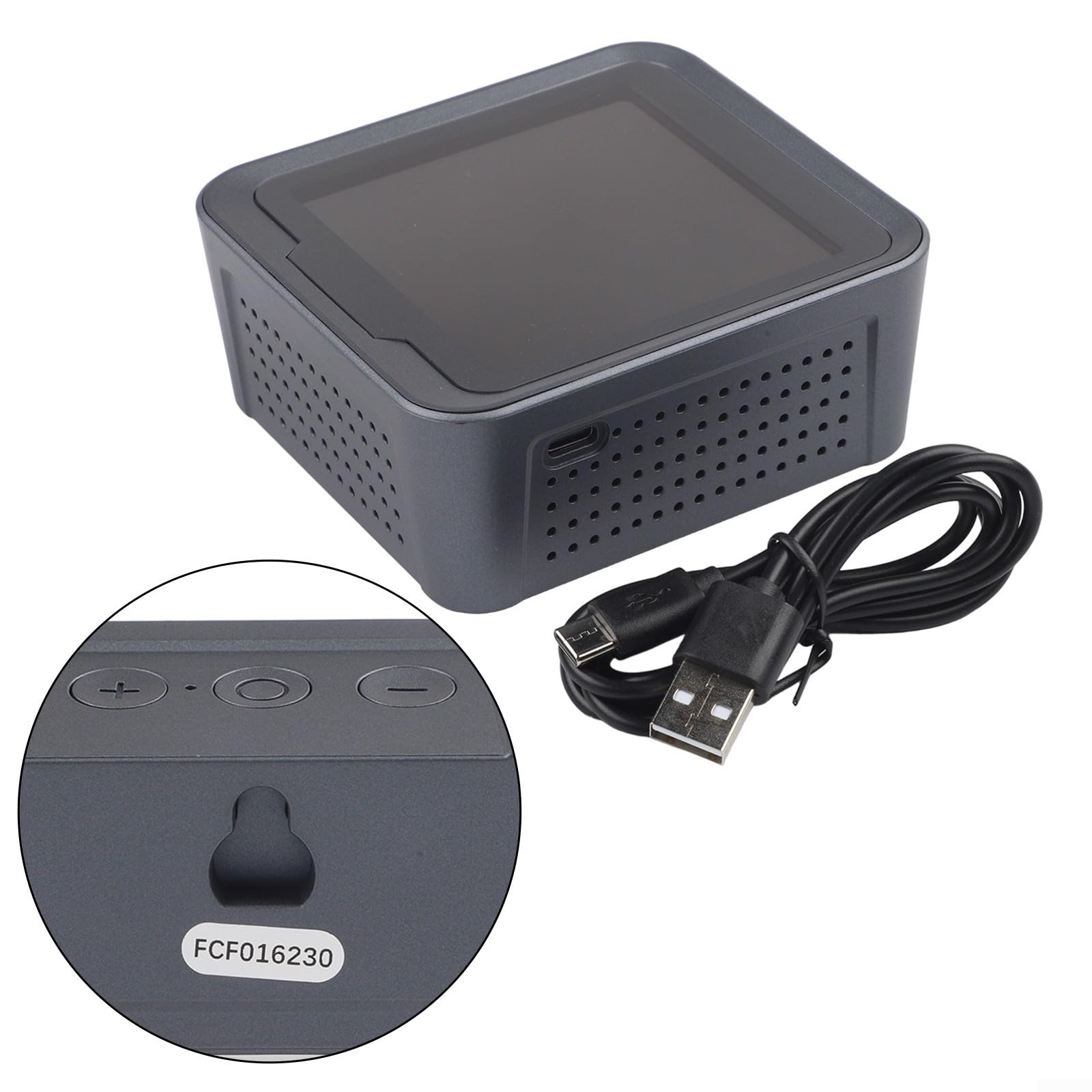 WiFi para monitor inteligente, detector de calidad del aire 3 en 1 con sensor de temperatura y humedad, muestreo rápido de 5 segundos, alarma recargable USB-C para casa, oficina, coche, viajes (blanco