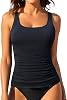 Aqua Eve Tankini Tops for Women Swimwear Top Only Tummy Control Bathing Suit Top No Bottom Available in Plus