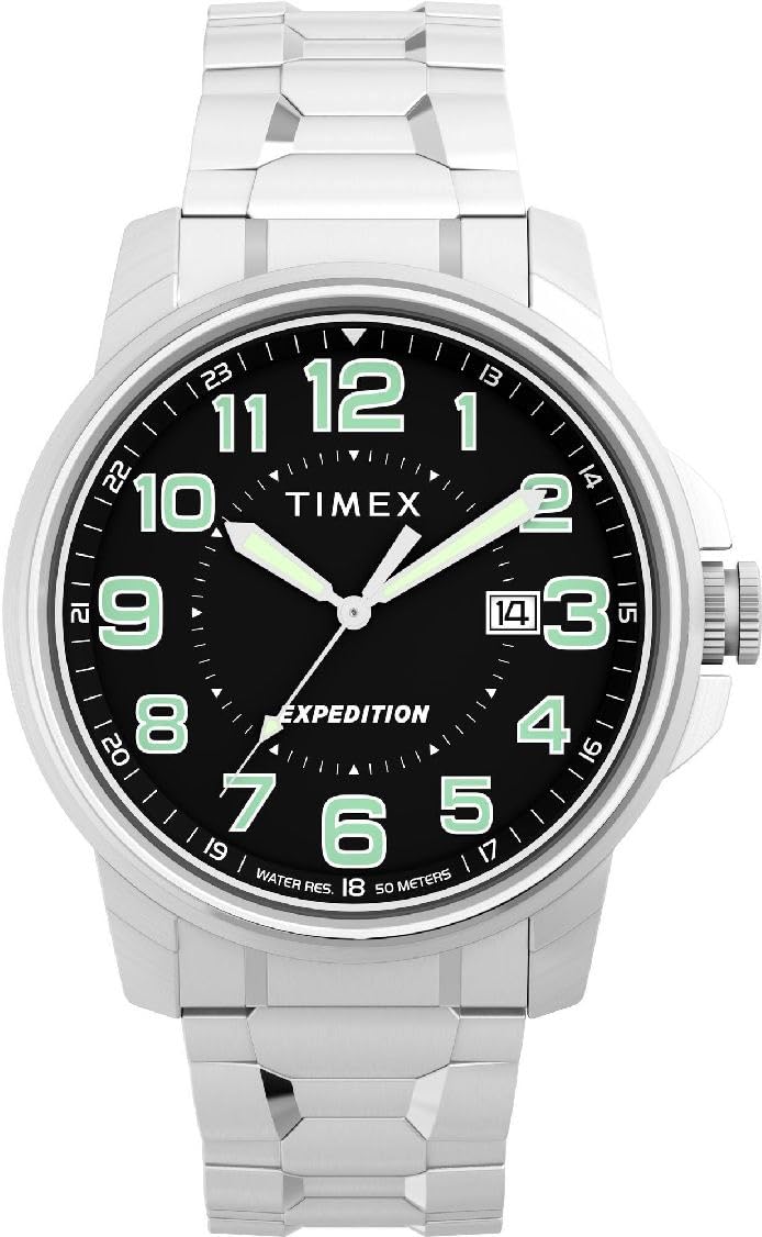 Timex TW4B31300 Indiglo Expedition Field Montre pour homme avec bracelet extensible 40 mm