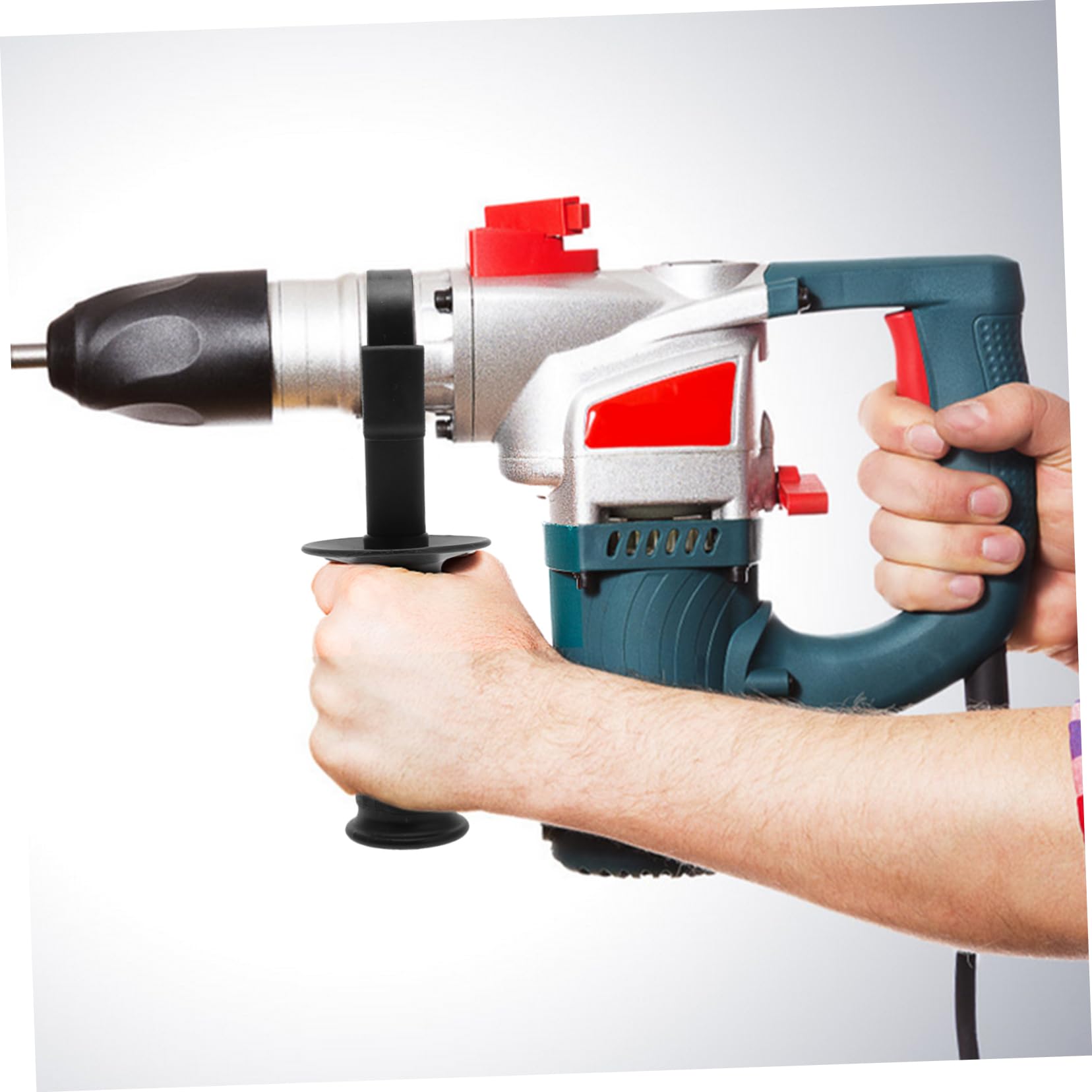 Mikikit Electric Hammer Front Handle Side Front Grip Electric Hammer Handle Daily Use Side Grip Replaceable Handle Grip Tool Handle Grip for Electric Hammer Sturdy Side Grip Plastic Black