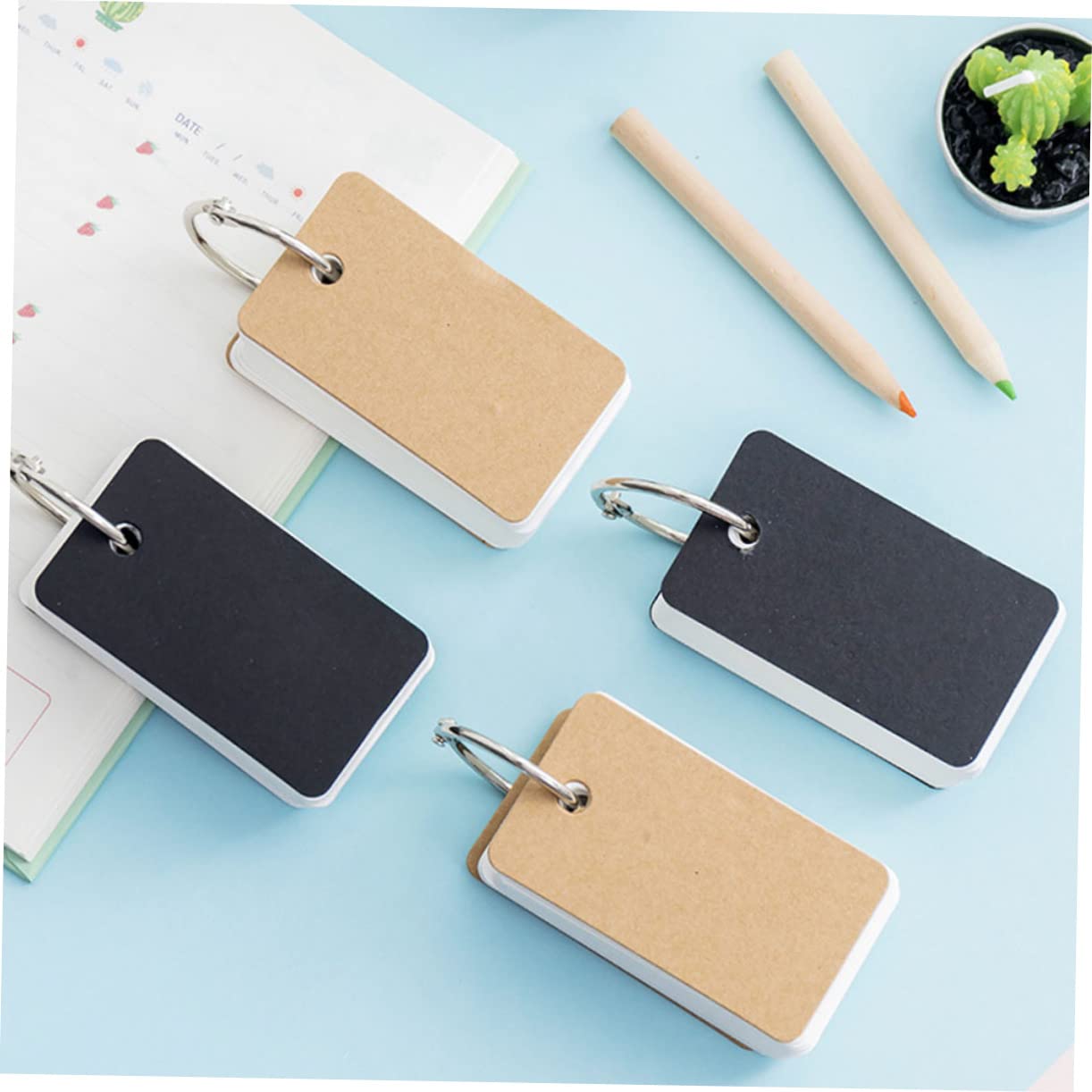 mini blank flash cards with binder ring zmybcpack 24 Pack Rings (60 sheets), 2.2 x 3.5 Inches Blank Easy Flip Index Card Study Cards for Studying : Office Products Flash Card Rings | Study