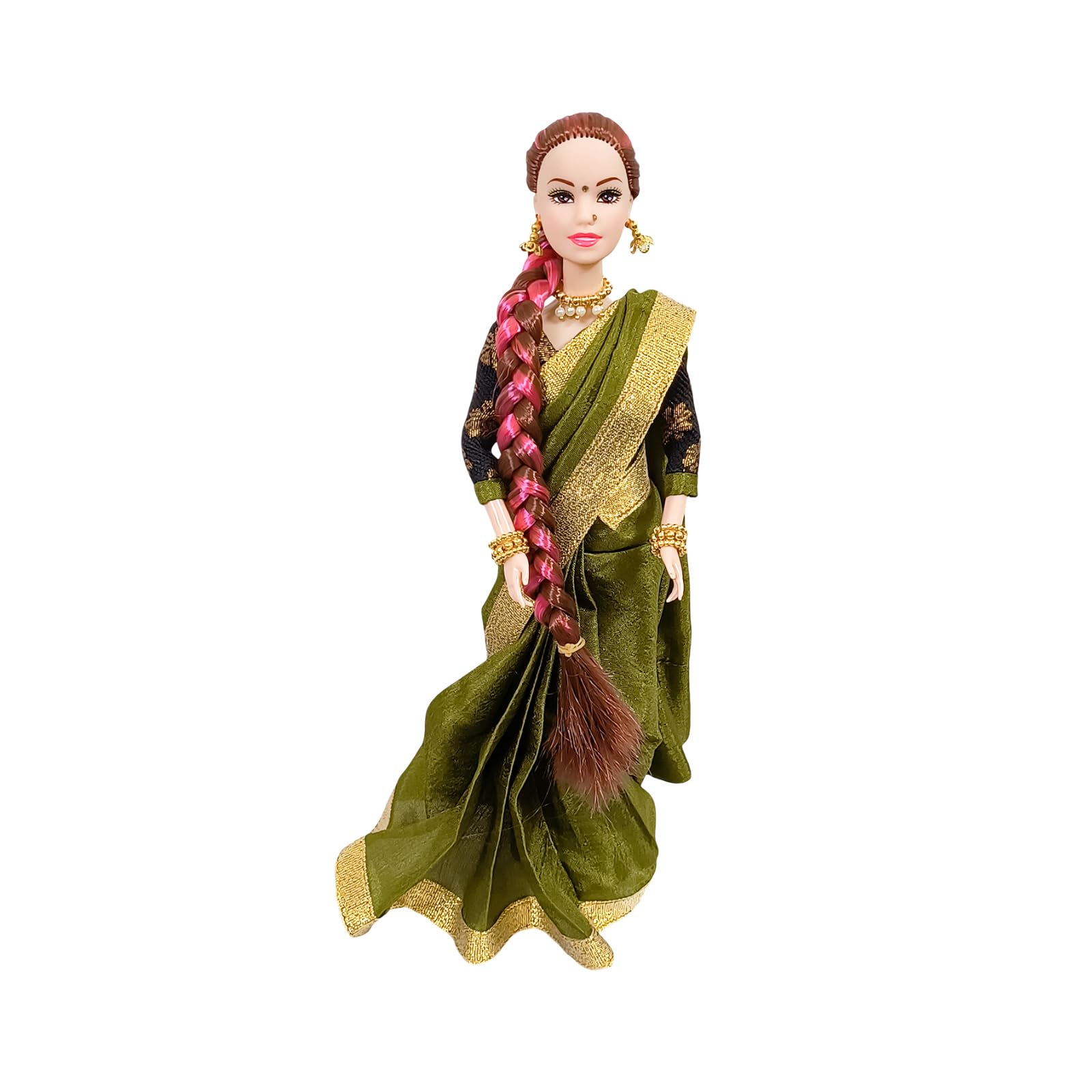 Maalona | Geetha | Inspiring Cultural Play for Kids | Indian Doll in Hand-Stitched Saree with Nose Pin, & Bangles | Fully Foldable (11.3 Inch, Olive Green) (B0DBZ8NPBW) Amazon Price History, Amazon Price Tracker