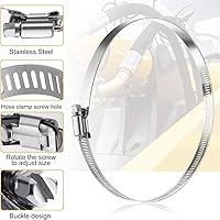 Vista 4 de 4 clips de manguera de metal de gran tamaño, abrazaderas de conducto de acero inoxidable, abrazaderas de tubería de 23.6 pulgadas, abrazaderas