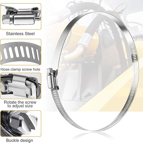 Miniatura 4 de 4 abrazaderas de tubo de acero inoxidable de gran tamaño de 21.654 in 21.6 pulgadas, abrazaderas de conducto, abrazaderas de conducto ajustables