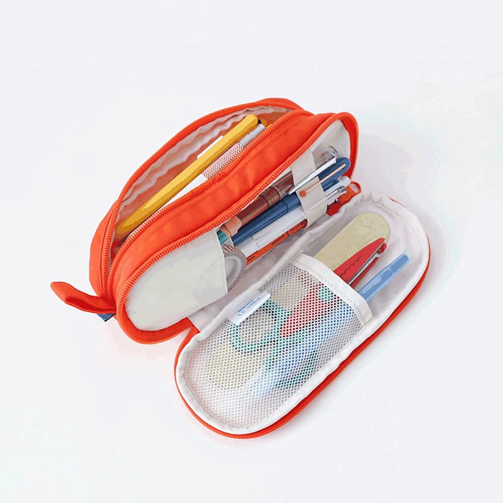 Caja de lápices Funda de lápiz de gran capacidad con cremallera, bolsa de doble capa bolsa de pluma bolsa cosmética organizador de papelería para la escuela / oficina / bolso de la bolsa de la bolsa