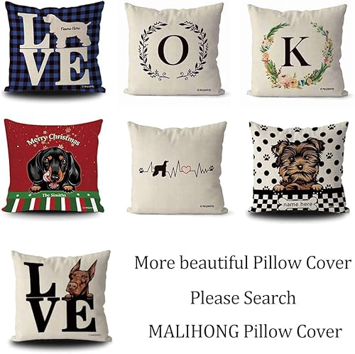 Miniatura 7 de MALIHONG Funda de almohada personalizada reservada para el perro, cocker spaniel, cachorro leal, mascota, funda de almohada de lona blanca para