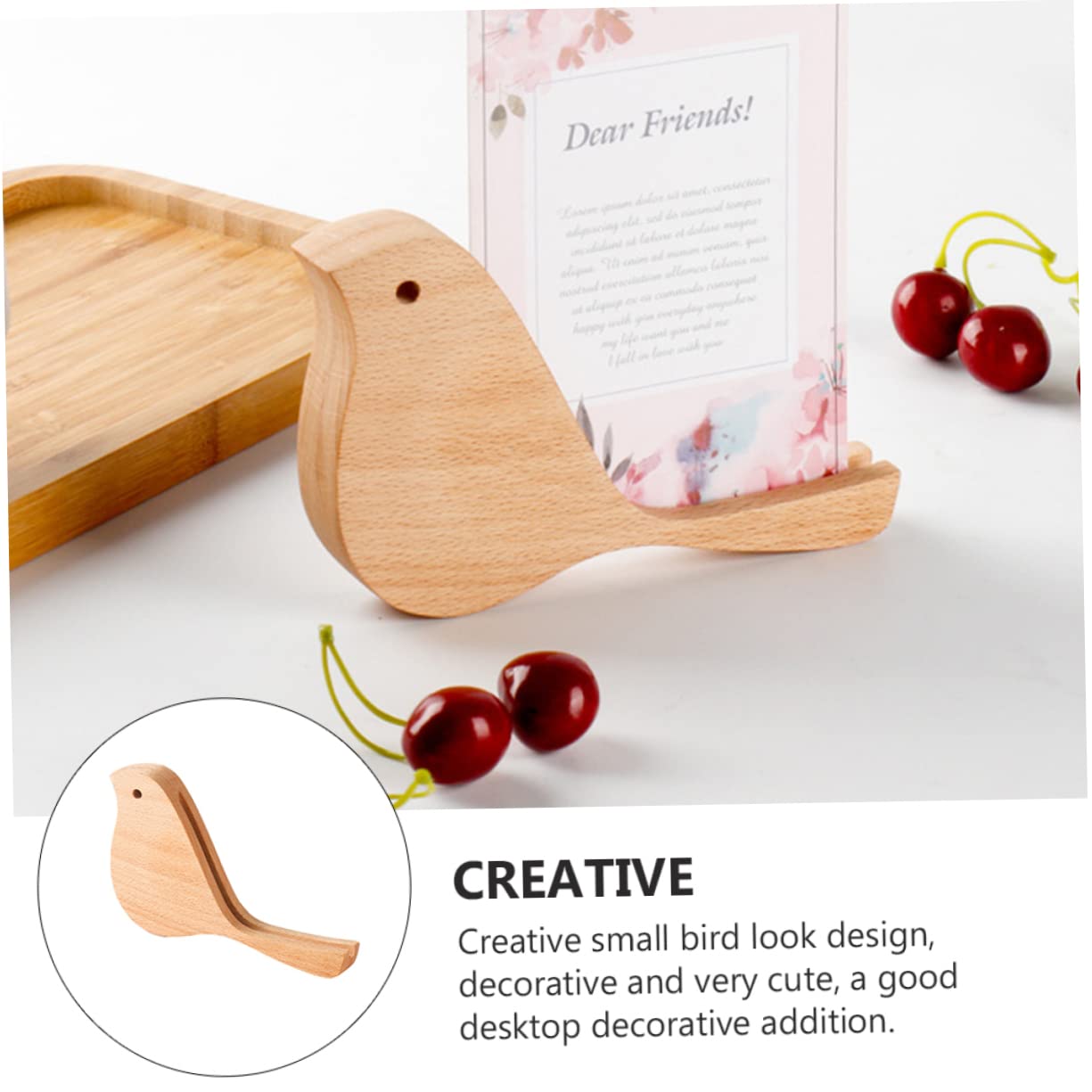 EXCEART 3 Piezas Base De Notas Decoración De Pájaros De Madera Sin Terminar Pájaros De Madera Soporte De Menú De Soporte De Número De Mesa Rústico Estatuilla De Pájaro De