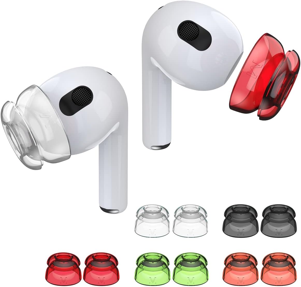 5 Pairs AirPods Ear Tips Covers (Soft Silicone), Compatible with AirPods 3 & 2 & 1