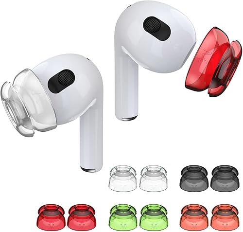 5 pares de fundas para auriculares AirPods (silicona suave), compatibles con AirPods 3, 2 y 1
