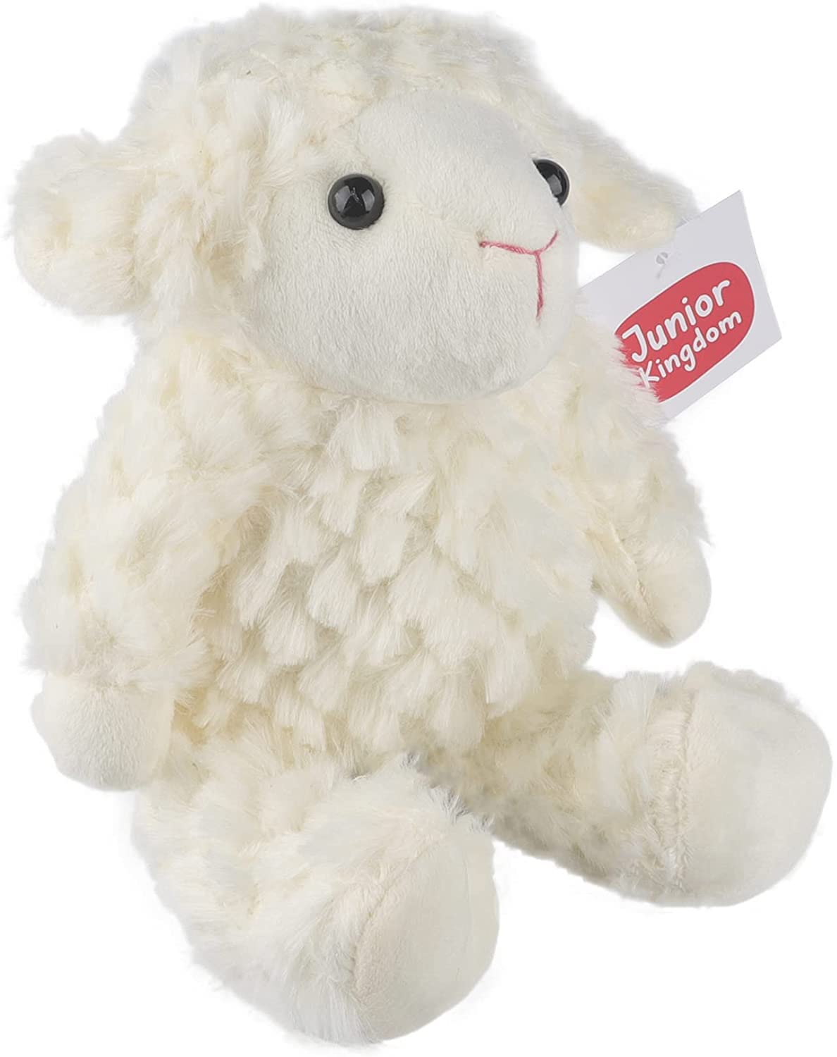 Junior Kingdom Sheep Shape Plush Toy/Soft Toy for Baby/Cartoon Shape Pillow/Gifts for Kids (20 cm, White)