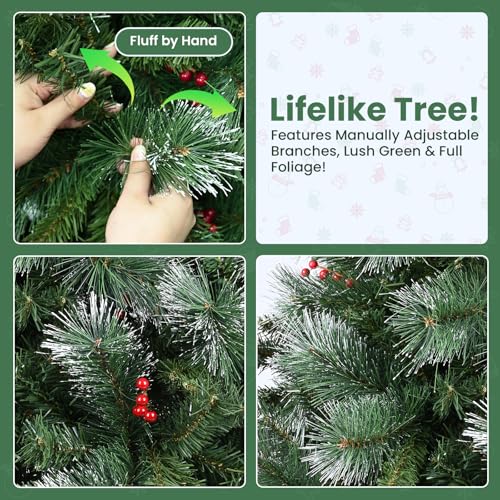 Árbol de Navidad artificial de 165cm de fácil montaje en 3 partes con base 6
