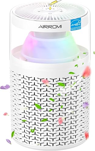 AIRROMI Purificadores de aire para dormitorio y hogar, hasta 658 pies cuadrados, limpiador de filtro de carbón activado, con esponja de fragancia