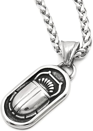 Miniatura 2 de Colgante de escarabajo de acero inoxidable con diseño de ojo de Horus, collar de protección de la salud, amuleto de talismán