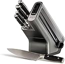 Ninja Foodi StaySharp Knife Block with Integrated Sharpener, 5-Piece Set, Includes Kitchen and Herb Scissors, Black/Stainless Steel, K32005UK