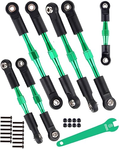 Tensores de aluminio Camber Links Upgrades Part para 110 Slash 2WDStampede 2WDRustler 2WDBandit 2WD, tensores de aleación Camber Links Hops Up, Verde