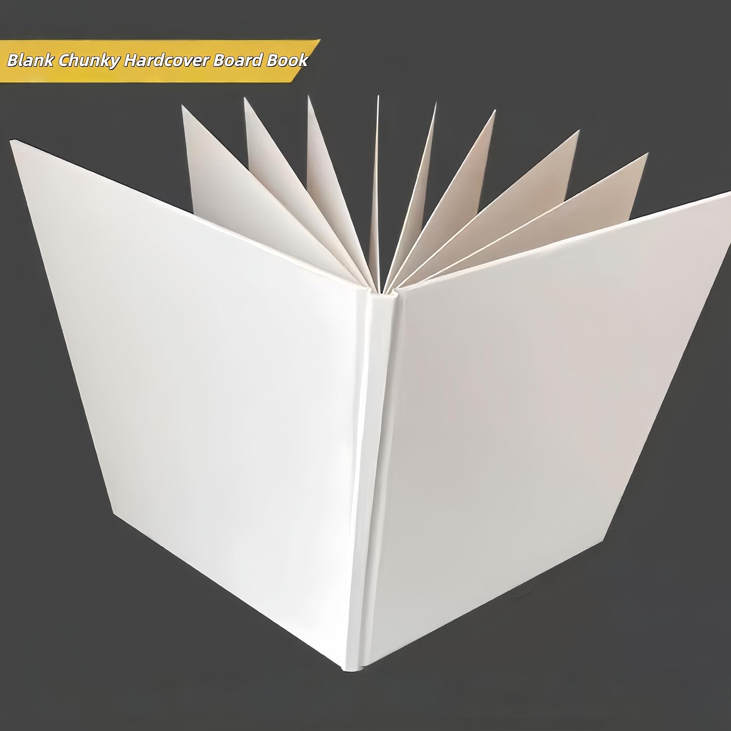 Hardcover Blank Chunky Board Book – White, 10Extra‑Thick Sheets 20 Pages, 6.5"×6.5" Square, 600GSM Heavyweight Paper for Drawing, Painting & Mixed Media (1, Hardcover-10 Board)