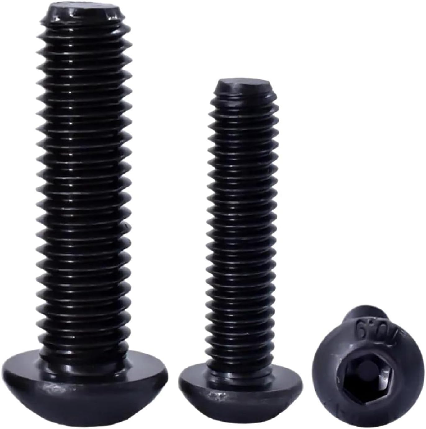 Long Socket Screws Black Button Hex Socket Cap Head Screw M2-M8 Grade 10.9 Steel Round Head Bolt Screws, 10pcs, M5x30mm(M2x12mm)