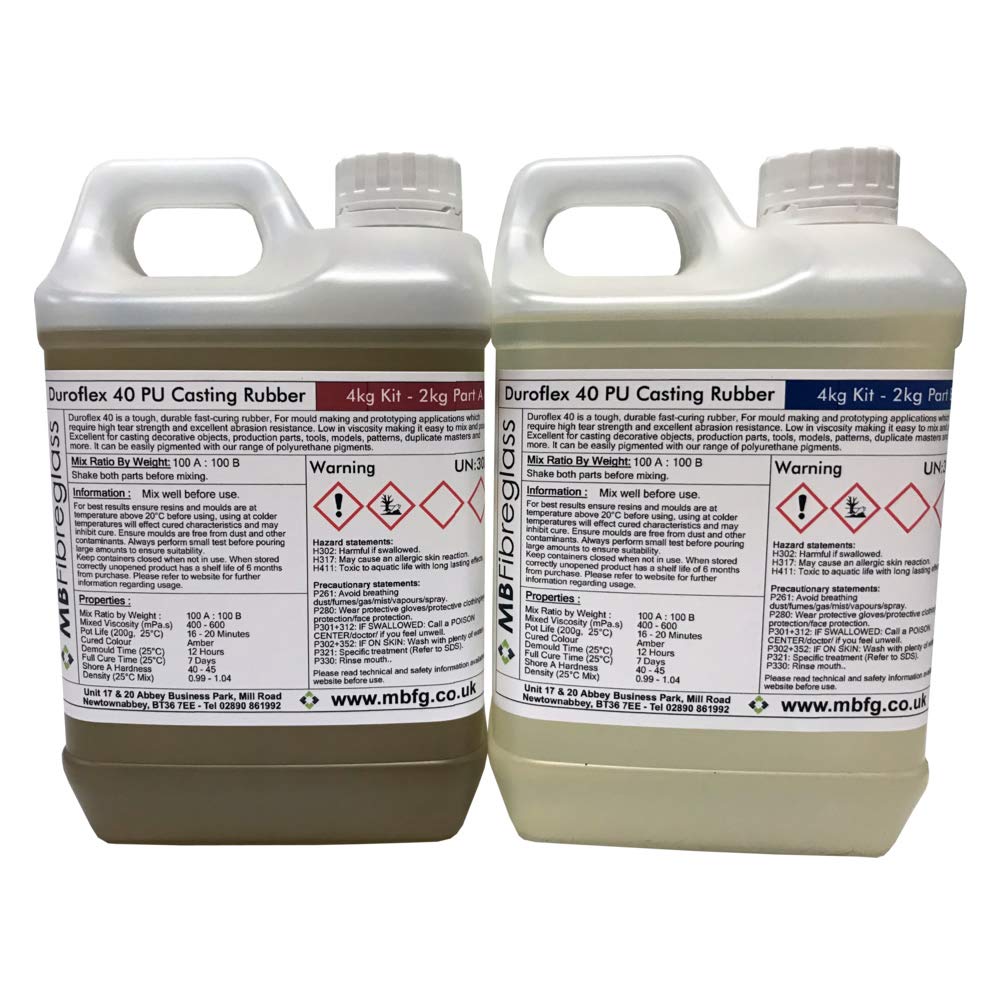 Polycraft ( Mb Fibreglass ) Duroflex 40 Polyurethane Liquid Casting Rubber 4Kg Kit