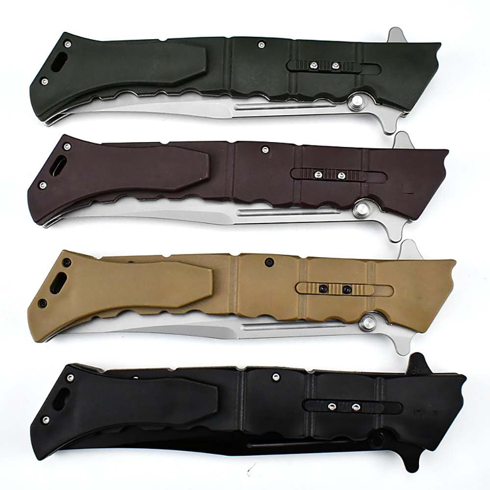 Joa Klappmesser schmal EDC Taschenmesser Scharfe, klappbare G10 Grün, D2 edelstahl klinge, Outdoor messer Jagd einhandmesser, survival neck knife, tragbare Camping messer