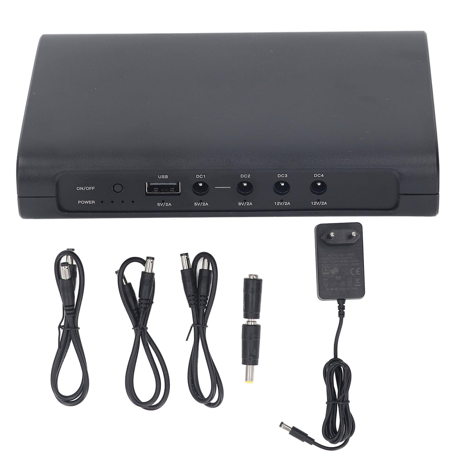 Zasilacz Bezprzerwowy, Akumulator Zapasowy Mini UPS 27000 MAh z 4 Gniazdami i Portem ładowarki USB, Zapasowy Zasilacz Akumulatorowy do Routera, Modemu, Kamery, Lampy i Smartfona