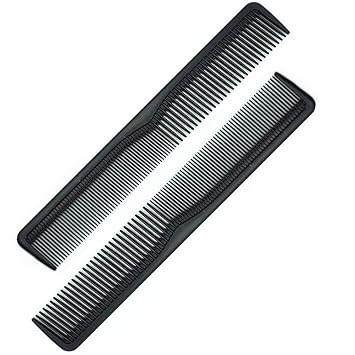 CEKEME 2pcs Hair Comb Portable Brush Plastic Hairdressing Styling Black Combs for Salon or Hotel Hair Care
